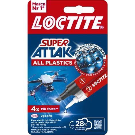 Loctite Attak All Plastics 2 g con 4 ml 12 Pezzi (1/5)