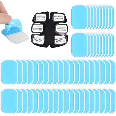 60 pezzi EMS Gel Pad Abs Training Gel di ricambio Foglio di gel idrogel Elettrostimolazione Abs Gel di ricambio Foglio di gel per elettrostimolatore muscolare addominale Stimolatore