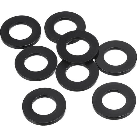 M14 Rondelle Plate en Nylon, 8 Paquet 14mm ID 27mm OD Étanchéité Espaceur Joint Anneau pour Robinet Tuyau Eau Tuyau Fixation Boulon,Noir (1/5)