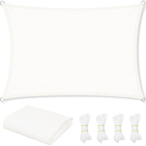 Woltu – Voile d'ombrage imperméable 4x5 m – 200 g/m² polyester haute densité – Protection UV 95% – Traitement déperlant