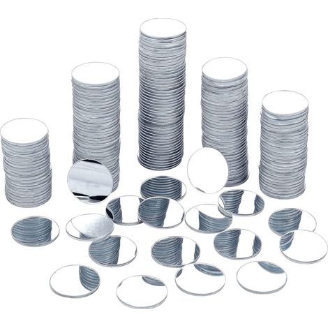 Miroir Acrylique Ronde Autoadhésif - 200 Pièces - Diamètre 24,5 mm - Épaisseur 1,5 mm - Pour Décoration Intérieure, Cadres Photo, Artisanat et Loisirs Créatifs (1/5)