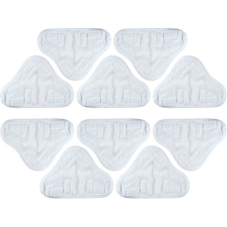 Lot de 10 lingettes de rechange ultra-résistantes et lavables en microfibre pour balai vapeur H2O X5 - Compatibles avec les modèles H2O X5