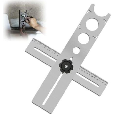 Adjustable Hole Locator, Tile Tool Ruler Tile Locator Angle Measurement Ruler Tile Angle Measurement Ruler, Po (1/5)