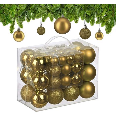 Juego de bolas de Navidad para árbol de Navidad, acabado mate/brillante/purpurina (1/5)