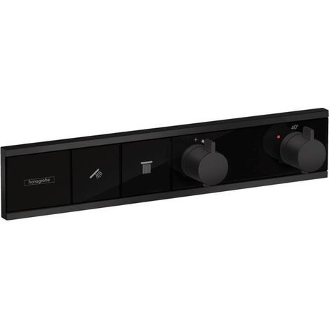 Module thermostatique RainSelect encastréavec 2 fonctions noir mat