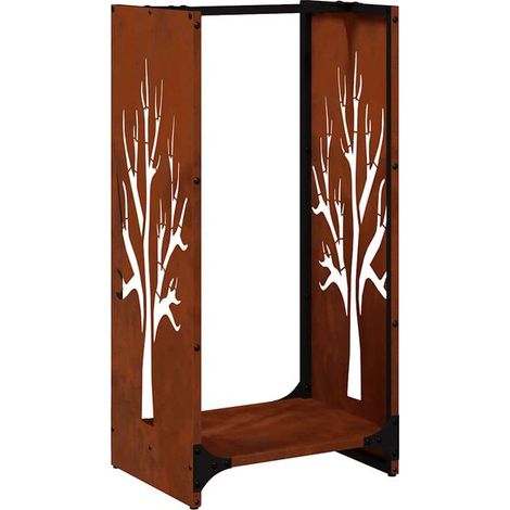 Étagère en bois de 40 x 30 x 80 cm, en acier Corten. (1/5)