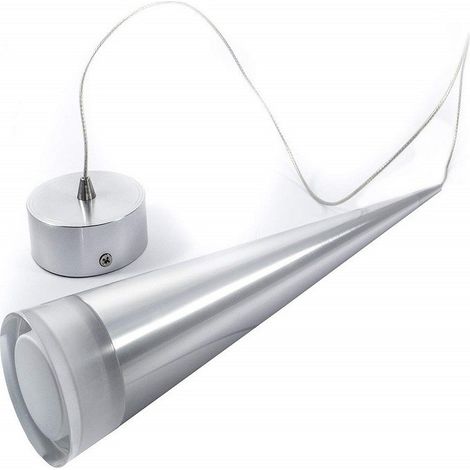 TrAdE Shop Traesio - Pendente Lampada Lampadario Conico Allungato Acciaio A Soffitto Luce Led Applique Design -