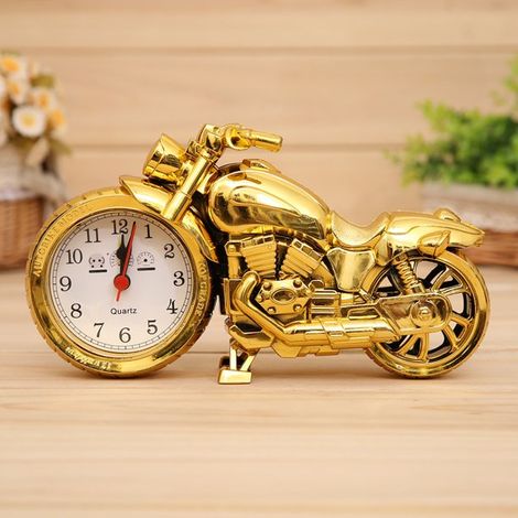 MINKUROW Sveglia A Forma Di Moto Retrò Creativa Per La Casa E L'ufficio Sveglia Per Moto Vintage (Oro) (1/5)