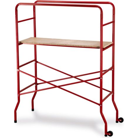 trabatello essenza "hobby" in metallo rosso 62x147x167 cm