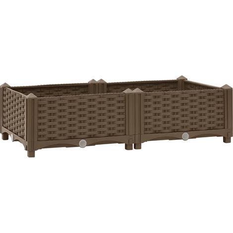 Fioriera rialzata per piante e fiori giardino 80 x 40 x 23 cm polipropilene 020000943