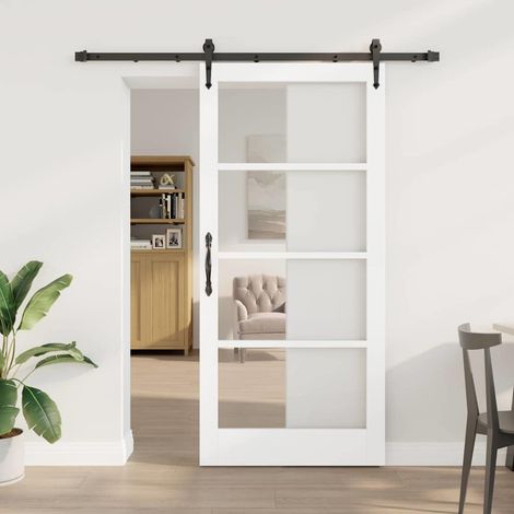 Puerta Deslizante Manual  93 x 202 cm Madera y metal