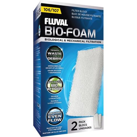 Bloc de mousse pour aquarium FLUVAL 106 - Élimination des débris et des particules - Filtration mécanique et biologique (1/5)