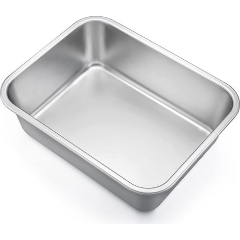 1 Plat à gratin rectangulaire,Acier inoxydable,Résistant,Lave-vaisselle,Cuisson four