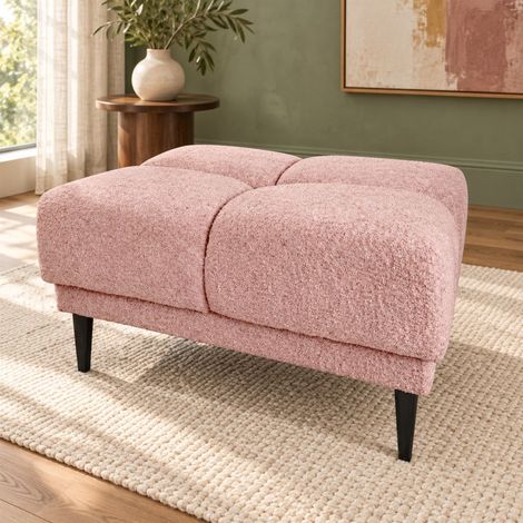 Polsterhocker Designerhocker Hocker SENVELIO Stoff Glam Altrosa (1/4)