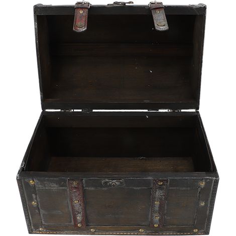 Coffre à bijoux en bois vintage européen, grand rangement pour bijoux, armoire à vin de style café, accessoire de photographie pour vitrine (1/5)