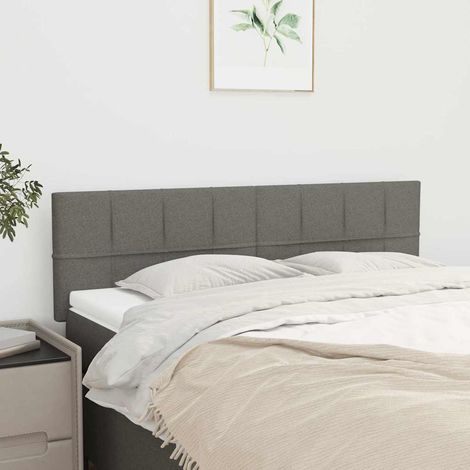 vidaXL Cabeceros tela gris oscuro 144x5x78/88 cm (1/5)