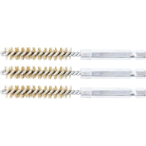 Spazzola in ottone 9 mm 6,3 mm (1/4") 3 pz.