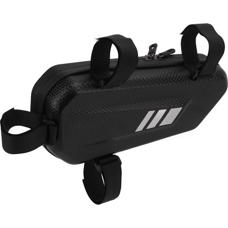 Sacoche latérale rigide en cuir PU pour moto, fixation sur cadre gauche, noir, 1 pièce (1/5)