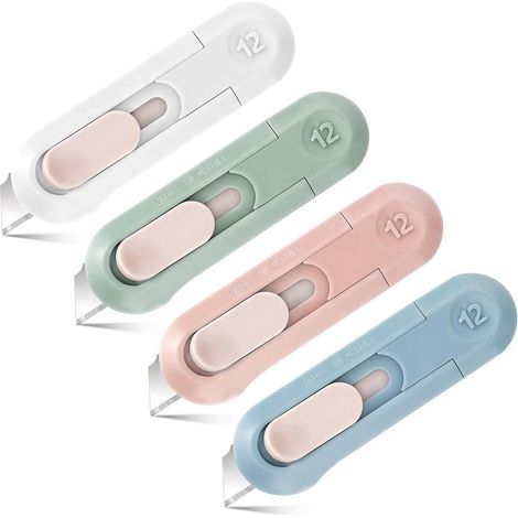 4er Set Mini Cutter, Einziehbares Universalmesser, Tragbar, Zufällige Farben