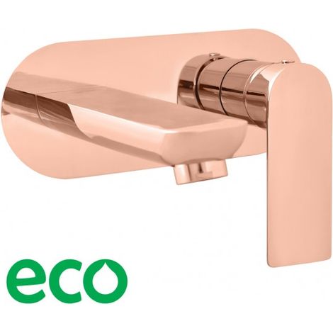 Mitigeur lavabo mural NIL en laiton rose gold poli (1/3)