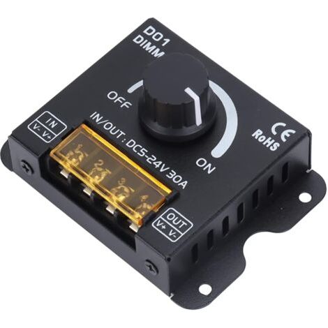 Gradateur à Bande Lumineuse LED, Variateur à Bouton Sans Fil Avec Télécommande, 2 Canaux, Excellentes Performances, Contrôleur de Gradation D'éclairage pour La Maison, Le Bar, Le KTV (DC 5V à 24V) (1/5)