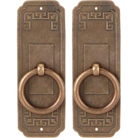 2 set di pomelli per porte a foro singolo, maniglia in stile cinese per mobili da cucina, 10 cm -Crezuo