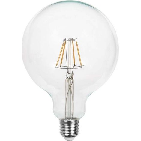 V-TAC VT-1979 Lampadina globo LED E27 in vetro trasparente filamento 10W G125 luce fredda 6500K - 214424