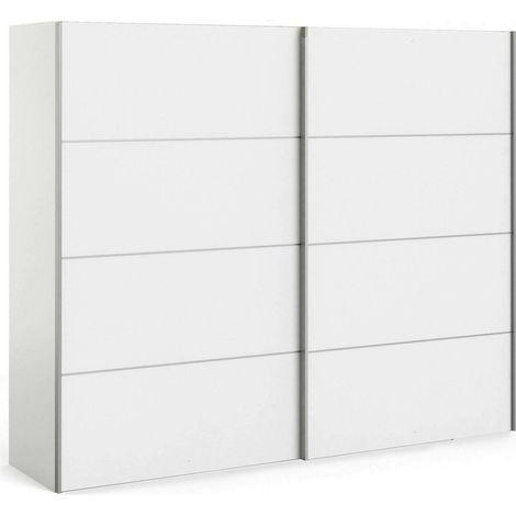 Dmora - Armario 2 puertas Avelengo, Muebles de dormitorio, Vestidor, Armario de ropa, 243x64 h202 cm, Blanco