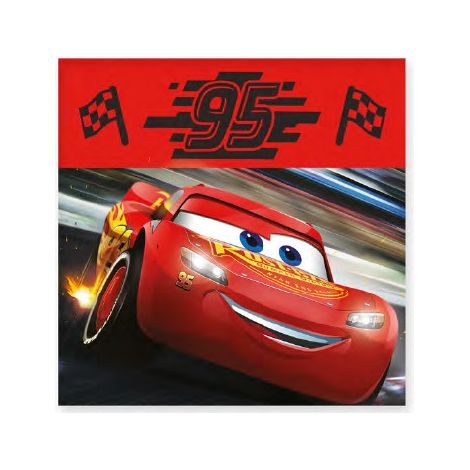 Serviette Disney Cars à motif drapeau, serviette de toilette, 30 x 30 cm