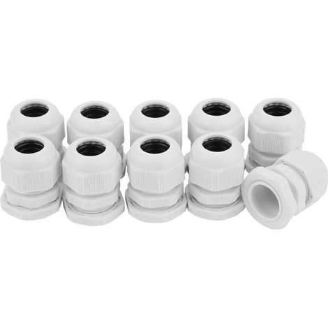 10PCS/set Connecteur de presse-étoupe en nylon blanc étanche IP68 (PG16) (1/5)