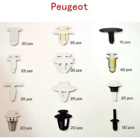 Peugeot Voiture Clip De Fixation Set 345 Pièces Pièces Détachées En Plastique