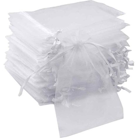 Lot de 50 sacs en filet blancs de 7 x 9 cm (1/5)