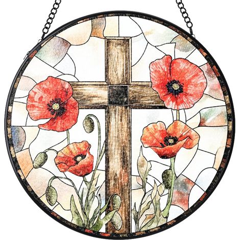 Attrape-soleil rond en vitrail suspendu – Ornement décoratif intérieur, cadeau pour femme homme maman papa, Diamètre : 20 cm (1/4)