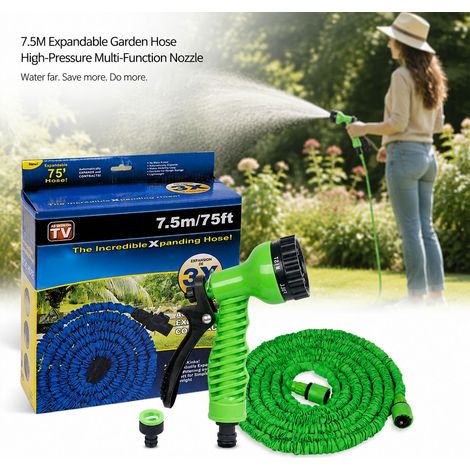 Pistola per irrigazione Toivize - 7,5 m - Plastica - Ugello estensibile ad alta pressione per giardino e lavaggio auto (1/4)