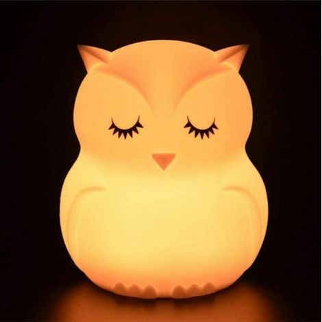 Colorful Night Light for Children, Touch LED Night Light, 9-Color USB Rechargeable Sensor Lamp, Silicone Light, Bedside Lamp, Mood Light, Indoor Lighting, Bedroom Owl (1/5)