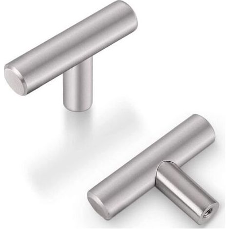 Lot de 20 Poignées de Meuble en Acier Inoxydable Argenté Trou Unique Pour Porte D'Armoire (1/5)