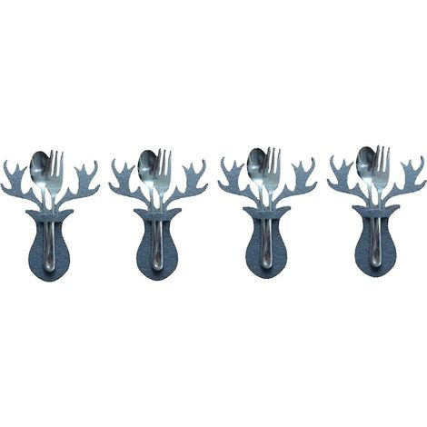 Ensemble de porte-vaisselle de Noël, porte-couverts en forme de renne (1/5)