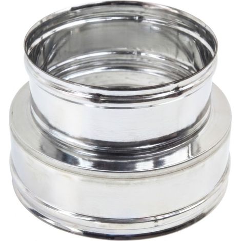 MAKA Raccordo Doppia-Mono Parete Canna Fumaria Doppia Parete 50 Inox Ø 80 mm (esterno 180) (1/5)