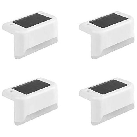 Lot de 4 lampes solaires à LED pour escalier - Pour jardin en plein air - Clôture murale - Pelouse - Paysage - Lampe d'escalier (1/5)