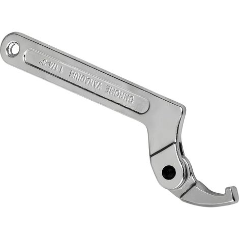 Llave de gancho ajustable, llave de gancho ajustable de acero al carbono, llave de gancho ajustable en forma de C, con ranura y cabezal ajustable, cabezal cuadrado de 32-76 mm (1/5)