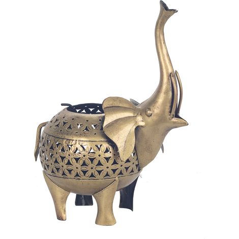 Signes Grimalt Bougeoir Éléphant Doré - 28x20x13cm Vases Et Bougeoirs Ethniques (1/2)