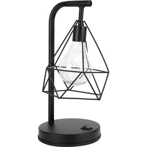 Lampe de table LED en fer forgé, veilleuse de chevet pour chambre ou bar, cadeau idéal