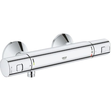 Mitigeur thermostatique de douche chromé – Technologie GROHE TurboStat pour température constante – Économie d’eau GROHE EcoJoy – 34594000