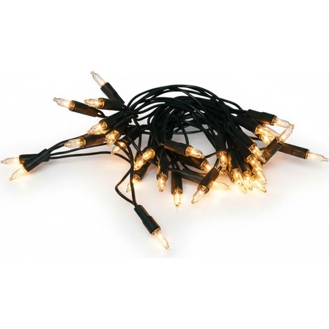 Weihnachtsbaum Lichterkette mit 35 Glühbirnen warm weiß - 8 m - Tannenbaum Dekobeleuchtung für Innen