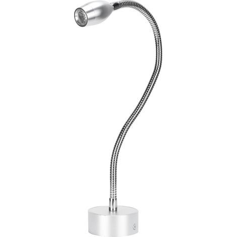 Lampe de Bureau Flexible en Alliage d'Aluminium, Lumière LED 6000K, Alimentation 110‑240V, Couleur Argent (1/5)