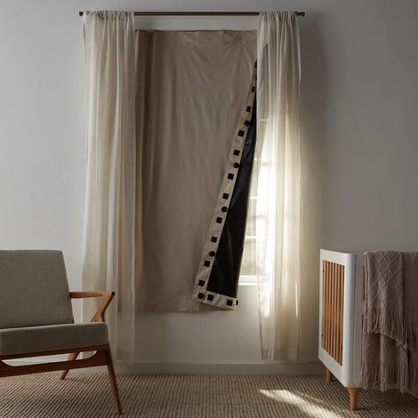 Store occultant portable à ventouses sans perçage, rideau pour chambre et voyage, 130 x 200 cm, lot de 1, beige (1/5)