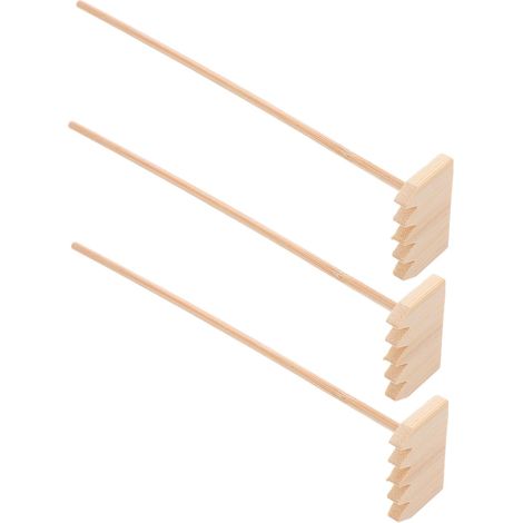 3pièces Râteaux Bambou pour Bac à Sable Outils Zen de Jardin Mini Râteaux à Sable pour Relaxation Décoration de Table et Maison de Jardin Bambou (1/5)