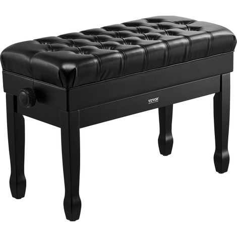 Banc de Piano Tabouret Siège Rembourré de Bibliothèque Réglable en Bois 750x360x515mm (1/5)