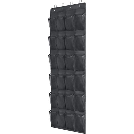 Sollbry Organizador de zapatos para colgar sobre la puerta, zapatero con 24 bolsillos grandes de malla gruesa y duradera, 4 ganchos, soporte de malla para guardar zapatos en armario, baño, dormitorio (1/5)