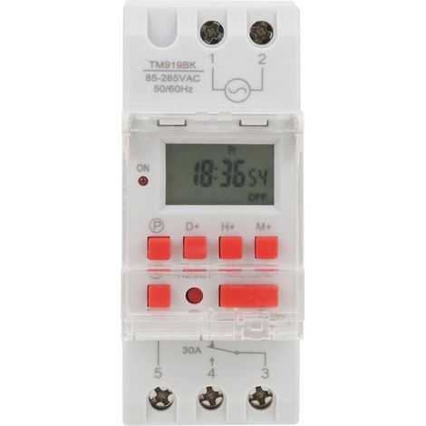 TM919BK 85265V AC 30A LCD 7 jours minuterie digitale programmable,interrupteur horaire programmable-Crezuo (1/4)